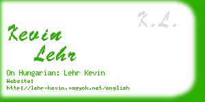 kevin lehr business card